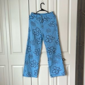 Blue floral pants